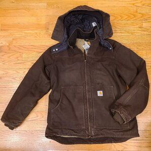 Carhartt Sandstone Ridge Coat Sherpa Lined Womens Medium WC061 DKB Dark Brown